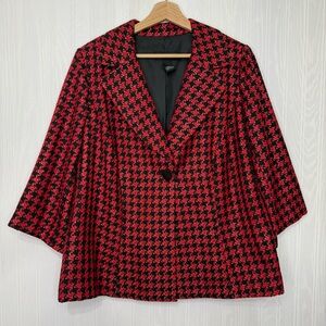 Lane Bryant Houndstooth tweed cape blazer size 20
